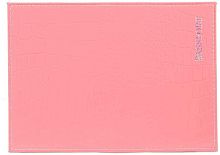 Обложка д/паспорта ИМИДЖ Passport 1,01гр-КРОКОДИЛ-216 натур.кожа,розов.,тисн.серебро
