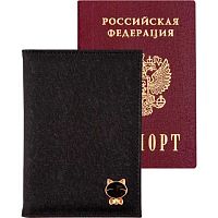 Обложка д/паспорта deVENTE "Kitty" 1030490 кож.зам.,поролон,10*14см,брошь,отд.д/виз.