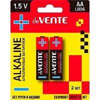 Батарейка deVENTE "Alkaline" 9010102 алкалиновая,AA,LR06,1,5В,2шт/блист.