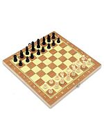 Игра настольная Миленд "Шашки и шахматы" P00037 дерев.,фигуры пластик.,поле 24см