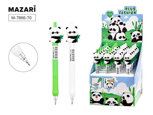 Ручка авт. шар. MAZARI "Cute panda" M-7866-70 синяя,пулевидн.,0,7мм,асс.