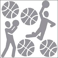 Набор наклеек светоотражающих deVENTE "Basketball" 8004325 15*15см,д/декор.текстил.изд.,термо