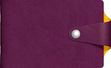 Визитница ХАТ "Vivella Bicolor" 04746 фиолетовый/жёлтый,хлястик с кнопкой,12карм.,70*120мм